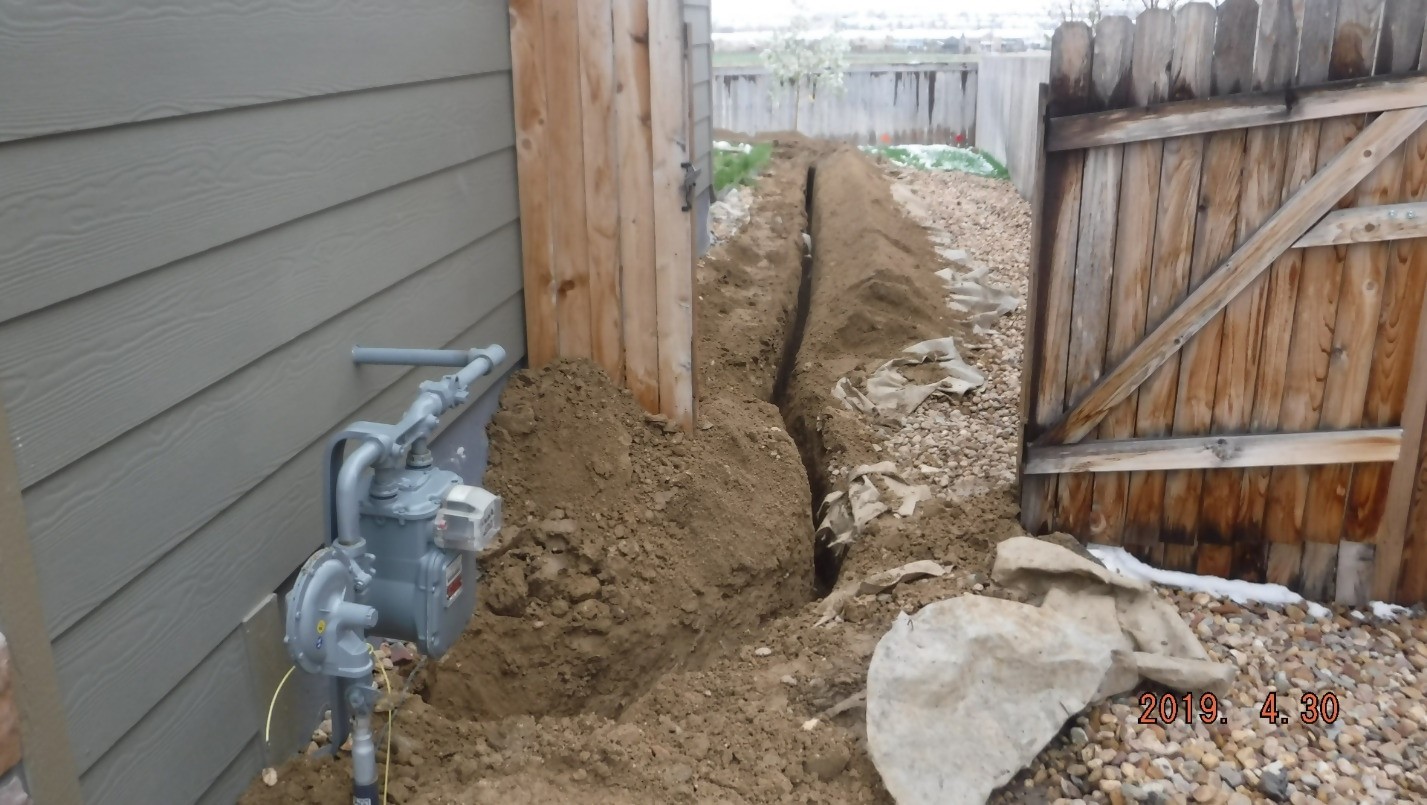 Gas Meter trench correct side