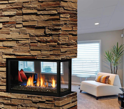 Double Sided Gas Fireplace